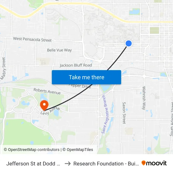 Jefferson St at Dodd Hall Eb to Research Foundation - Building A map