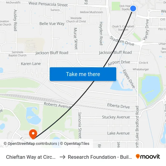 Chieftan Way at Circus Sb to Research Foundation - Building A map