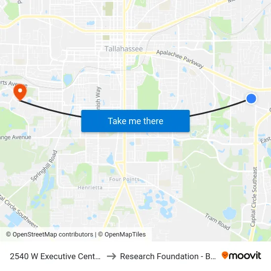 2540 W Executive Center Cir Sb to Research Foundation - Building A map