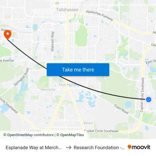 Esplanade Way at Merchants Row Sb to Research Foundation - Building A map