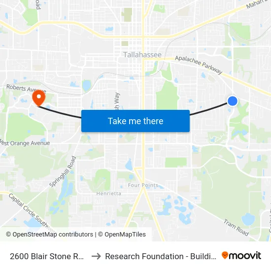 2600 Blair Stone Rd Sb to Research Foundation - Building A map