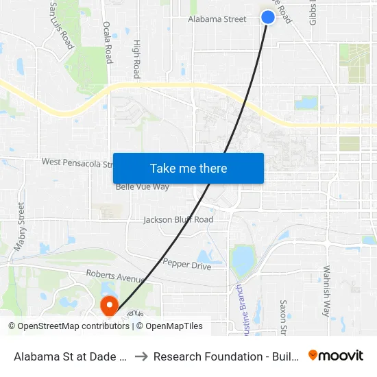 Alabama St at Dade St Eb to Research Foundation - Building A map