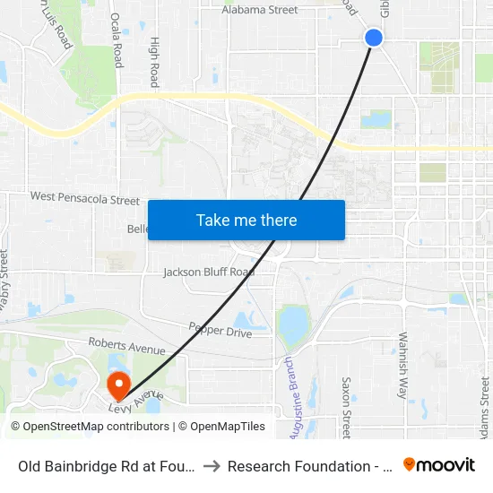 Old Bainbridge Rd at Fourth Ave Sb to Research Foundation - Building A map