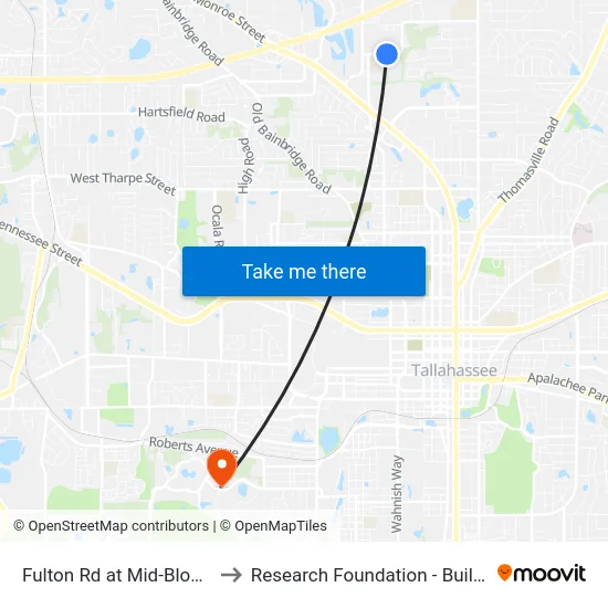 Fulton Rd at Mid-Block Wb to Research Foundation - Building A map