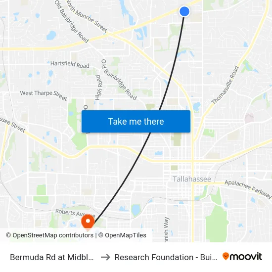 Bermuda Rd at Midblock Eb to Research Foundation - Building A map