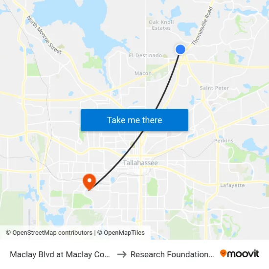 Maclay Blvd at Maclay Commerce Dr Sb to Research Foundation - Building A map