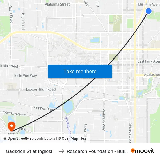 Gadsden St at Ingleside Nb to Research Foundation - Building A map