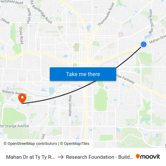 Mahan Dr at Ty Ty Rd Eb to Research Foundation - Building A map