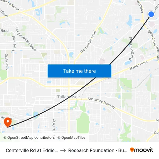 Centerville Rd at Eddie Rd Nb to Research Foundation - Building A map