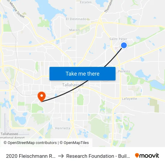 2020 Fleischmann Rd Eb to Research Foundation - Building A map
