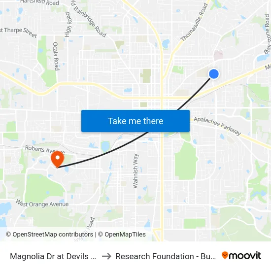 Magnolia Dr at Devils Dip Nb to Research Foundation - Building A map