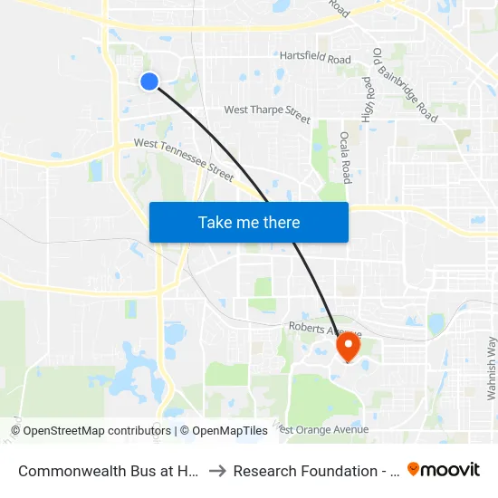 Commonwealth Bus at Hartsfield Sb to Research Foundation - Building A map