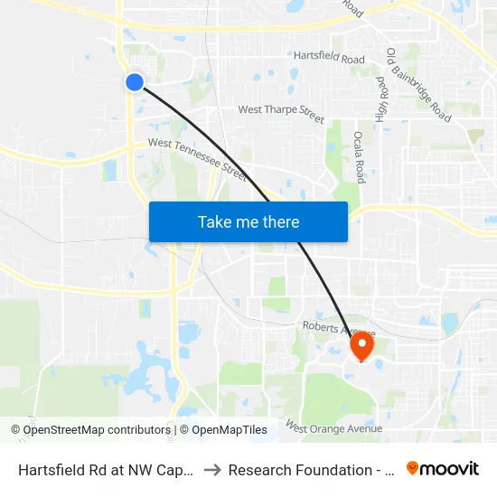 Hartsfield Rd at NW Capital Cir Wb to Research Foundation - Building A map