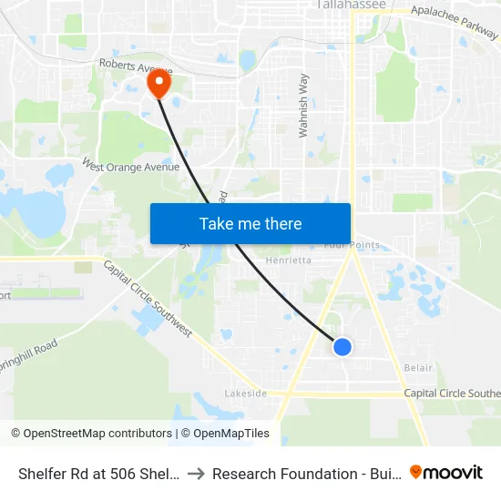 Shelfer Rd at 506 Shelfer Nb to Research Foundation - Building A map