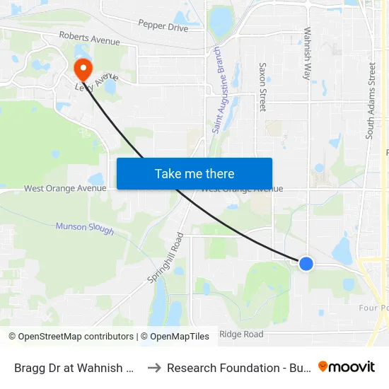Bragg Dr at Wahnish Way Wb to Research Foundation - Building A map