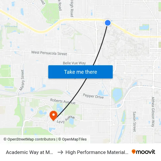 Academic Way at Mccollum Hall Wb to High Performance Materials Research Institute map