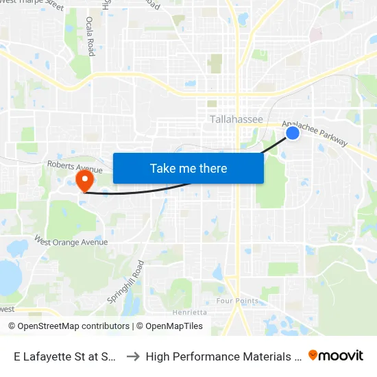 E Lafayette St at Seminole Dr Eb to High Performance Materials Research Institute map