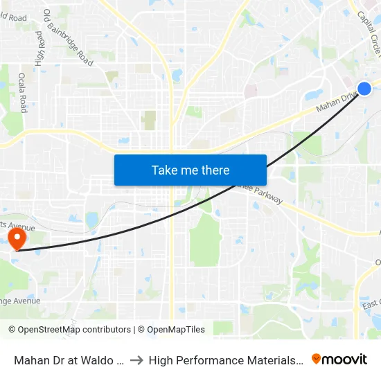 Mahan Dr at Waldo Palmer Ln Eb to High Performance Materials Research Institute map