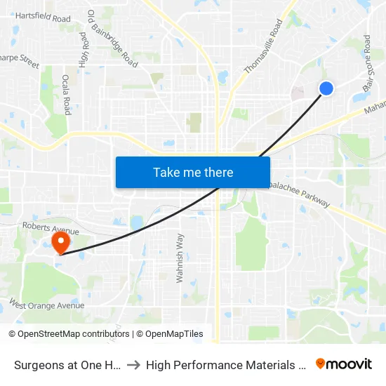 Surgeons at One Healing Place to High Performance Materials Research Institute map
