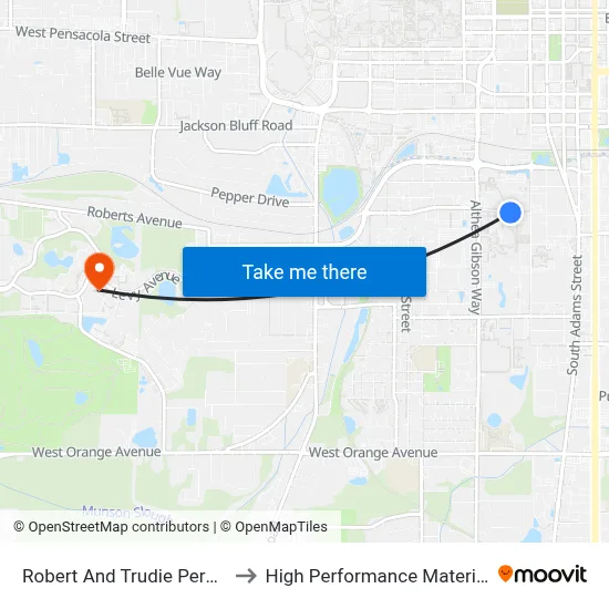 Robert And Trudie Perkins Way at Famu Eb to High Performance Materials Research Institute map
