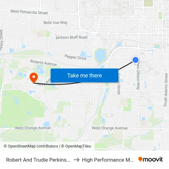 Robert And Trudie Perkins Way at Althea Gibson Way Wb to High Performance Materials Research Institute map