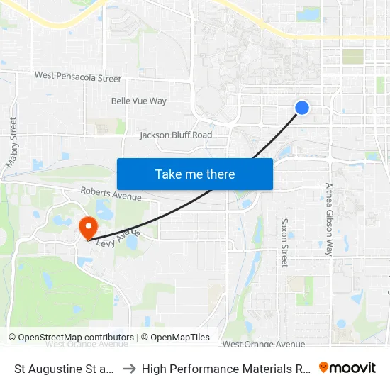 St Augustine St at Gay St Eb to High Performance Materials Research Institute map