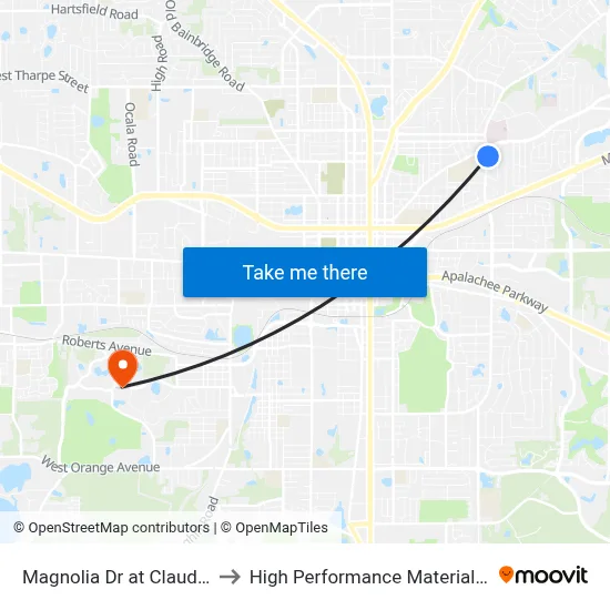 Magnolia Dr at Claude Pichard Dr Nb to High Performance Materials Research Institute map
