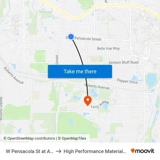 W Pensacola St at Apartments Wb to High Performance Materials Research Institute map