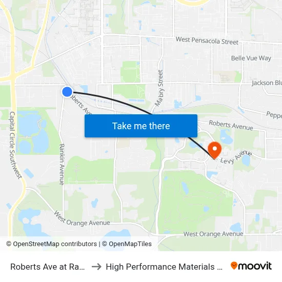 Roberts Ave at Rankin Ave Wb to High Performance Materials Research Institute map