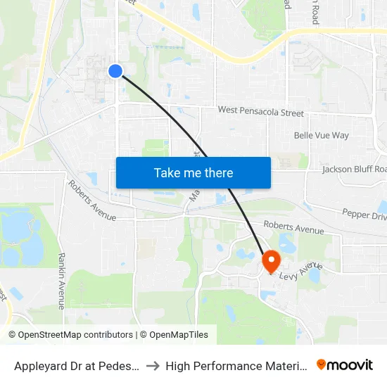 Appleyard Dr at Pedestrian Crosswalk Sb to High Performance Materials Research Institute map
