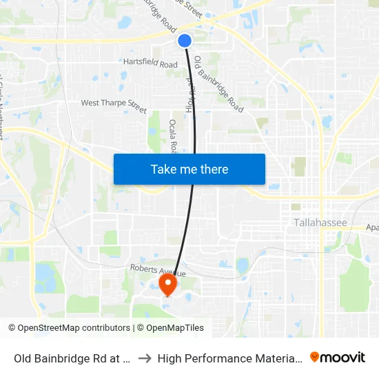 Old Bainbridge Rd at Willamette Rd Sb to High Performance Materials Research Institute map