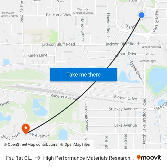 Fsu 1st Circle to High Performance Materials Research Institute map