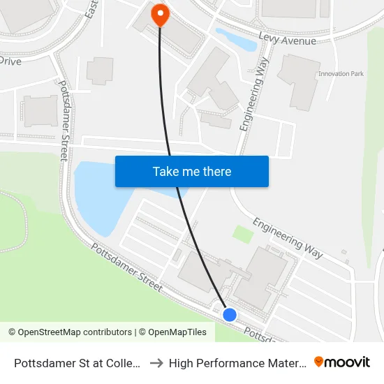 Pottsdamer St at College Of Engineering Nb to High Performance Materials Research Institute map