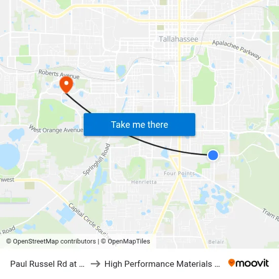 Paul Russel Rd at Zillah St Wb to High Performance Materials Research Institute map
