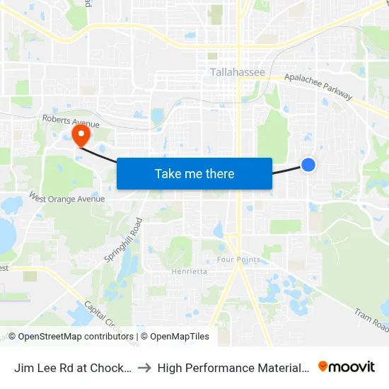 Jim Lee Rd at Chocksacka Nene Nb to High Performance Materials Research Institute map