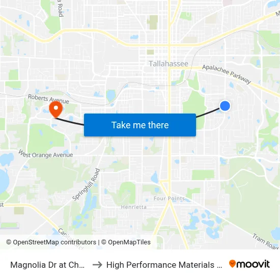 Magnolia Dr at Cherokee Dr Nb to High Performance Materials Research Institute map