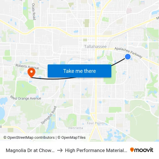 Magnolia Dr at Chowkeebin Nene Nb to High Performance Materials Research Institute map