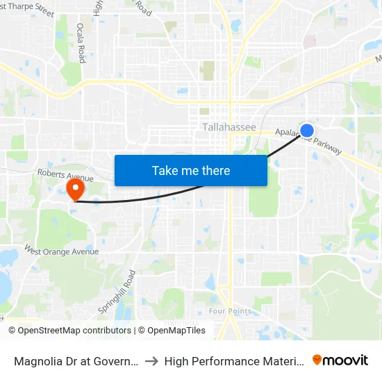 Magnolia Dr at Governors Square Blvd Nb to High Performance Materials Research Institute map
