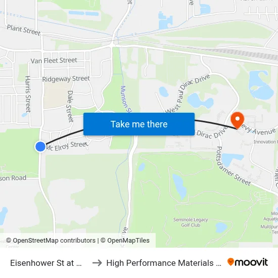 Eisenhower St at Mcelroy St Nb to High Performance Materials Research Institute map
