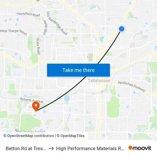 Betton Rd at Trescott Dr Eb to High Performance Materials Research Institute map