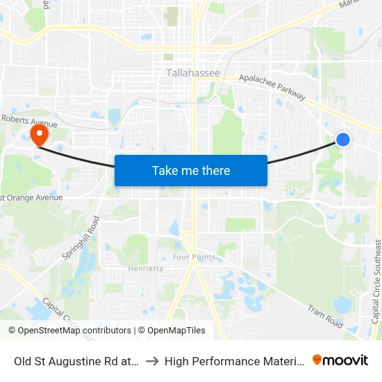 Old St Augustine Rd at Paul Russell Rd Eb to High Performance Materials Research Institute map