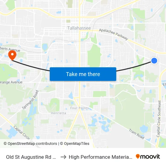 Old St Augustine Rd at Hendrix Rd Wb to High Performance Materials Research Institute map