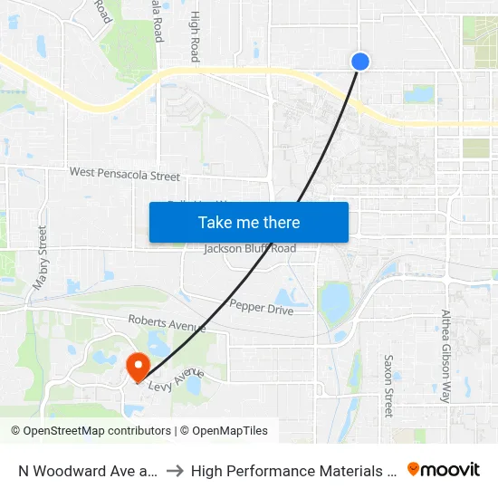 N Woodward Ave at Dunn St Nb to High Performance Materials Research Institute map
