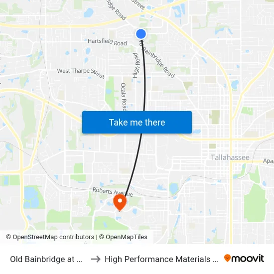 Old Bainbridge at Salmon Dr Sb to High Performance Materials Research Institute map