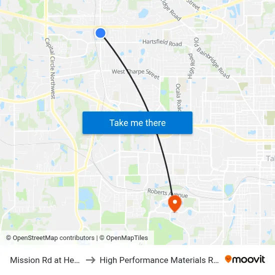 Mission Rd at Herring Dr Nb to High Performance Materials Research Institute map