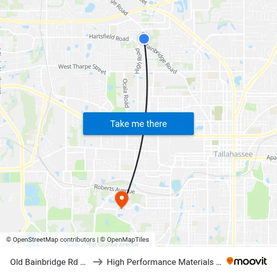 Old Bainbridge Rd at High Rd Sb to High Performance Materials Research Institute map