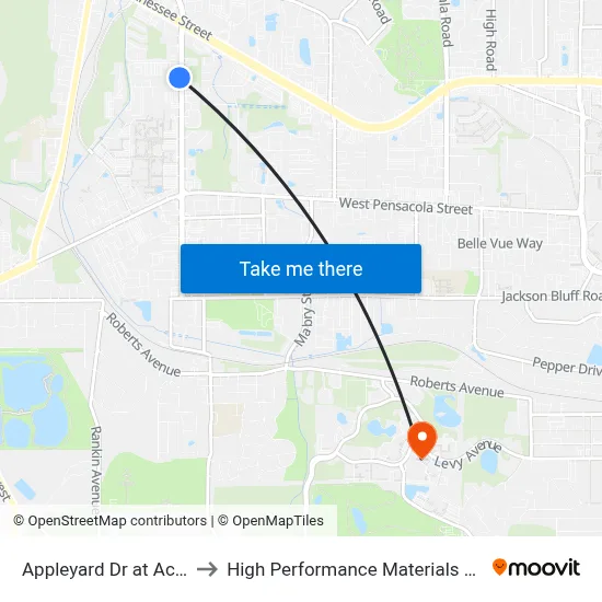 Appleyard Dr at Ace School Sb to High Performance Materials Research Institute map