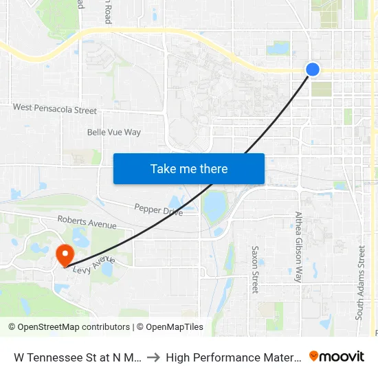 W Tennessee St at N Macomb St Wb (Near) to High Performance Materials Research Institute map