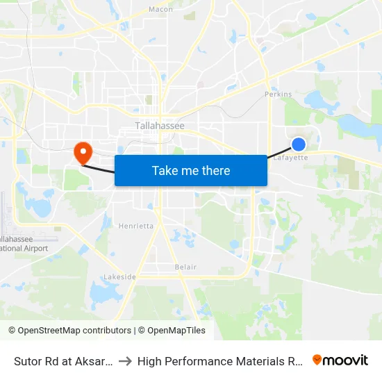 Sutor Rd at Aksarben Dr Nb to High Performance Materials Research Institute map