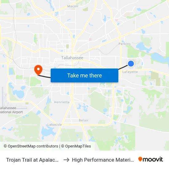 Trojan Trail at Apalachee Elementary Wb to High Performance Materials Research Institute map